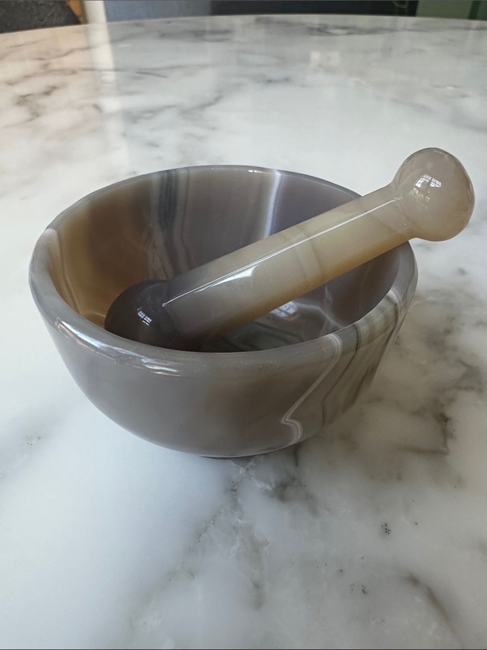 Agate Mortar and Pestle